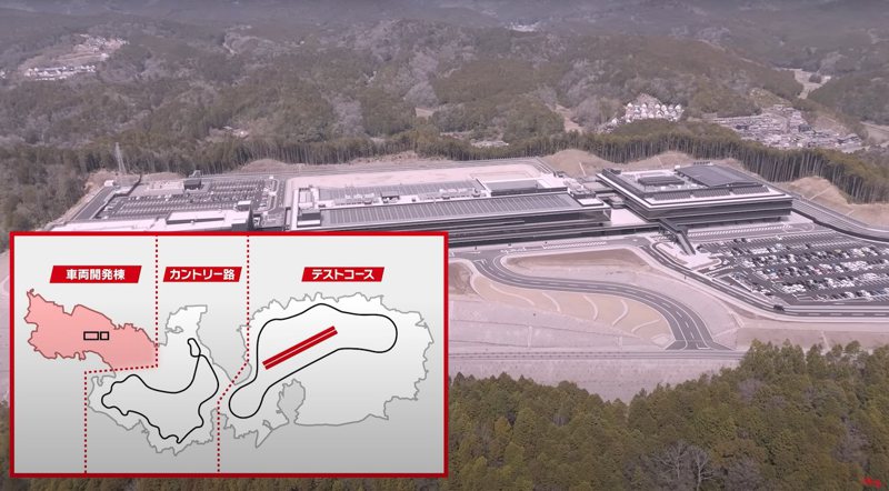 佔地廣闊，可模擬各種賽道、路況的日本Toyota下山技術中心。 圖／截自YouTube：Toyota Times Global