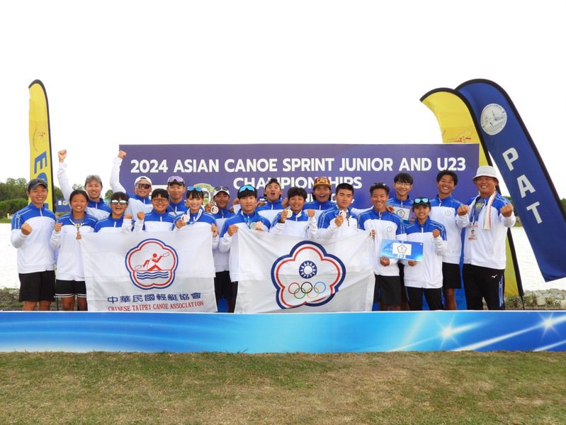 中華隊在2024亞洲青年暨U23輕艇競速錦標賽勇奪1金1銀3銅的史上最佳成績。圖／中華民國輕艇協會提供