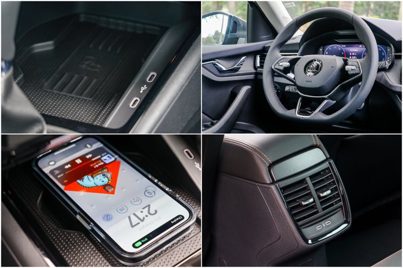 小改款Škoda Kamiq將手機無線充電版功率提升至45W。 記者黃俐嘉／攝影