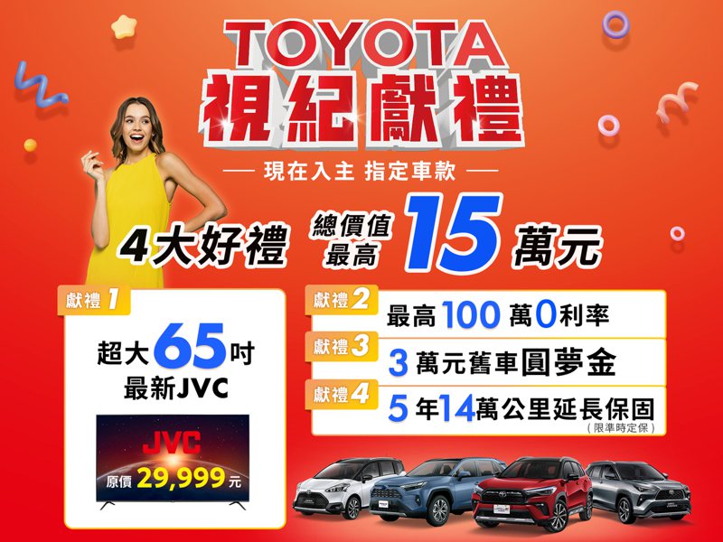 RAV4、COROLLA CROSS及YARiS CROSS持續暢銷 TOYOTA續推總價值15萬購車好禮