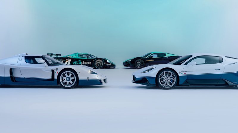 MC20 Icona 與 MC20 Leggenda 特殊限量車款於2024 古德伍德速度嘉年華會首度登場。 圖／Maserati提供