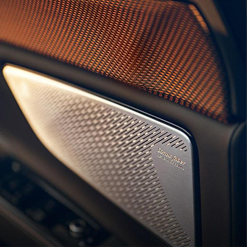 Maserati品牌首款純電SUV跑旅Grecale Folgore限時配備Sonus Faber 21支揚聲器頂級音響系統。 圖／臺灣蒙地拿提供