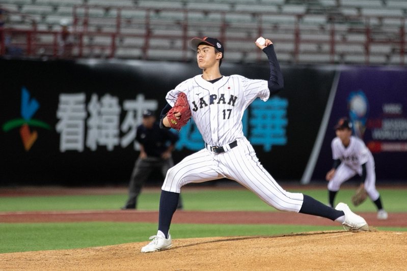 U18亞洲青棒錦標賽在天母棒球場舉行，日本隊藤田琉生先發4.2局無失分。圖／中華棒協提供