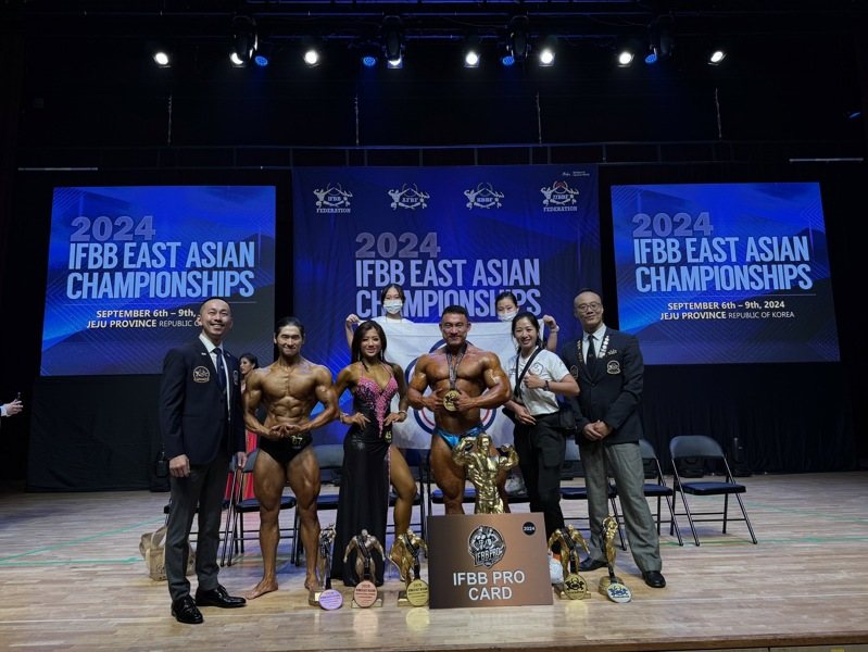 健美／台灣國手們再創歷史紀錄 陳學林勇奪IFBB東亞錦標賽職業卡