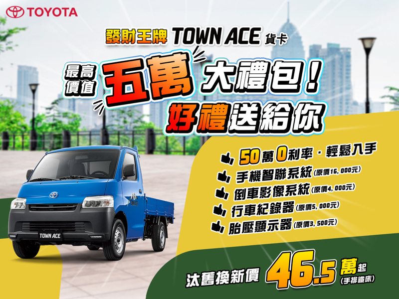 TOYOTA RAV4、ALTIS及TOWN ACE貨卡 影音安全限時免費大升級