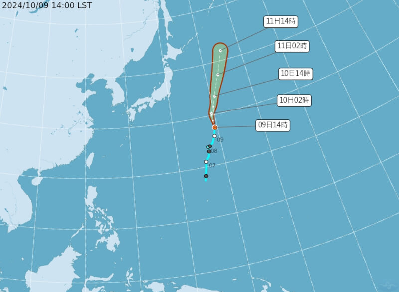 颱風百裏嘉生成 朝日本東方海面移動對台無影響