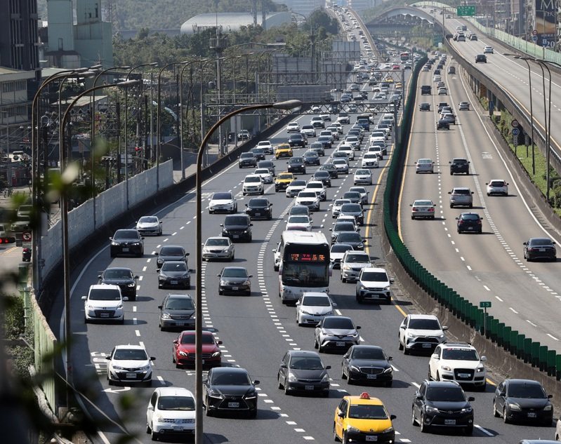 國道塞車示意圖。聯合報系資料照