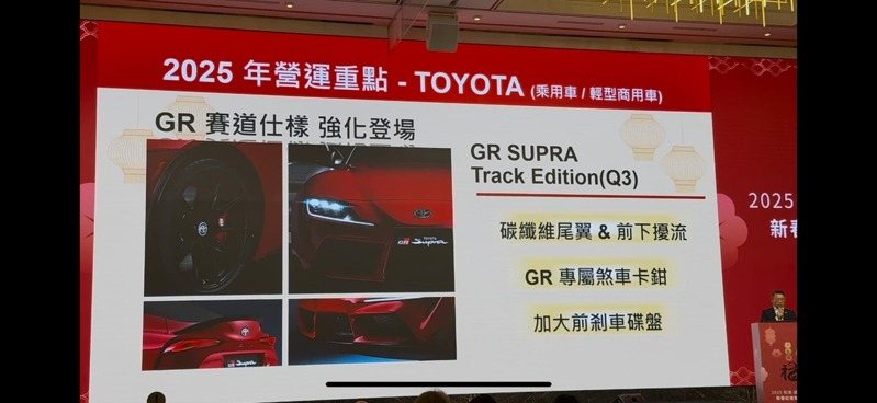 第三季將導入TOYOTA GR SUPRA Track Edition。 記者陳威任／攝影