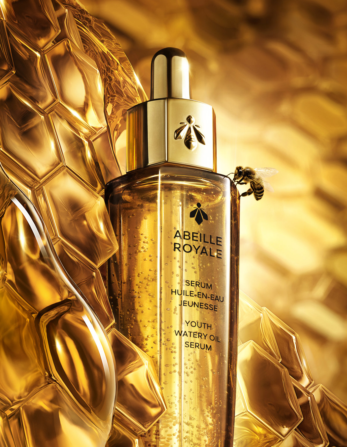 【GUERLAIN 嬌蘭】ABEILLE ROYALE REPAIR BORN FROM SCIENCE AND THE BEE 源自科學與黑蜂修護力  全新 皇家蜂王乳平衡油精華 /