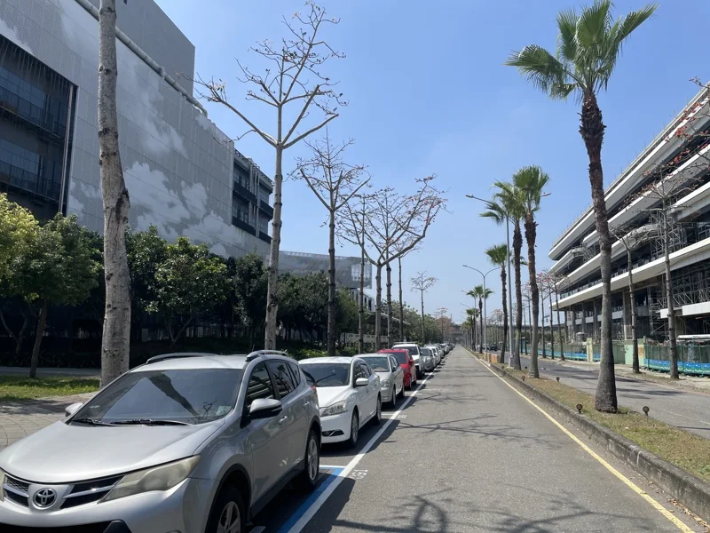 台南市政府公告歸仁沙崙地區5條路將於4月1日起實施路邊停車收費。圖為其中的歸仁十五路目前停車情況。記者林伯驊／攝影